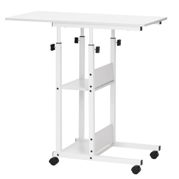 Stolik kawowy na kółkach z regulacją 76-86 cm biurko mobilne pod laptopa 836794