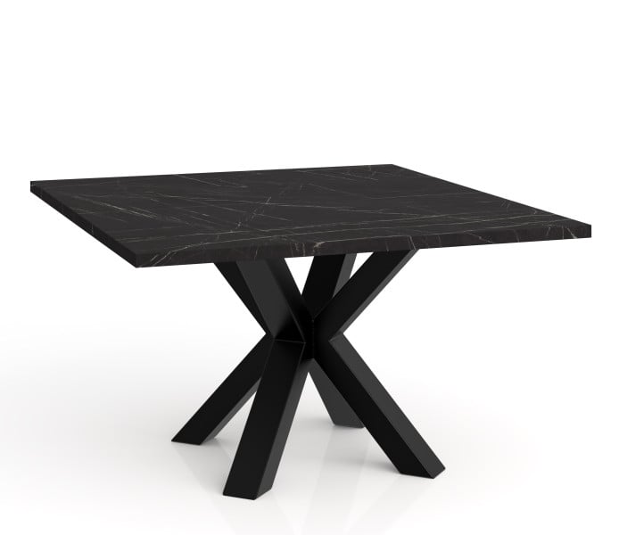 Stolik kawowy NEO kwadratowy 60x60 z metalową podstawą- marmur czarny 727248