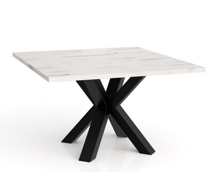 Stolik kawowy NEO kwadratowy 60x60 z metalową podstawą- marmur jasny 727319
