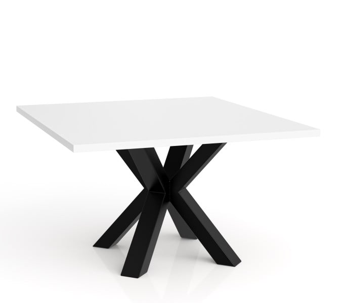 Stolik kawowy NEO kwadratowy 80x80 z metalową podstawą- biały 727209