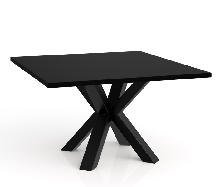 Stolik kawowy NEO kwadratowy 80x80 z metalową podstawą- czarny 727201