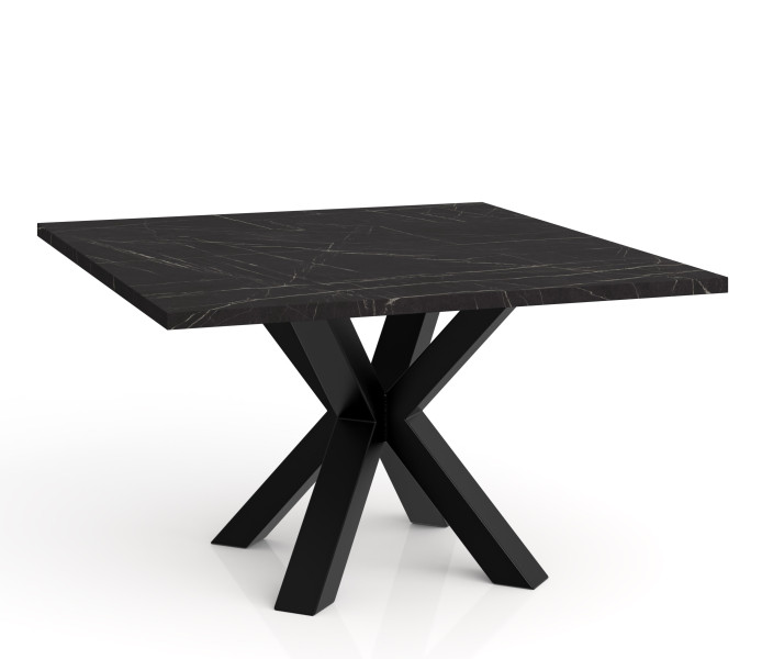 Stolik kawowy NEO kwadratowy 80x80 z metalową podstawą- marmur czarny 727334