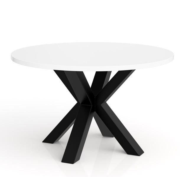 Stolik kawowy NEO okrągły 90 cm, metalowa podstawa- biały 727302