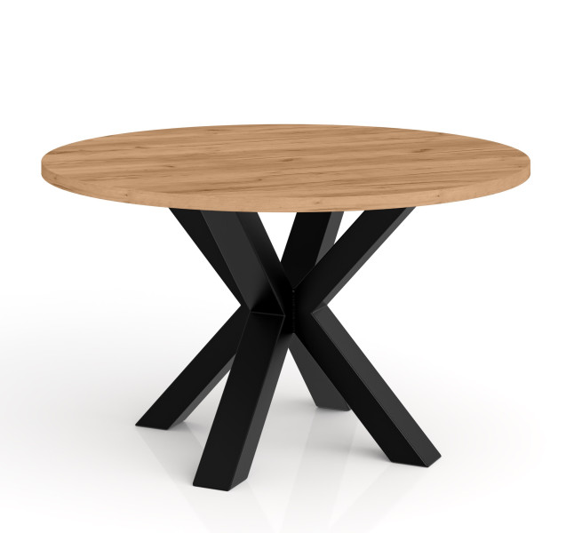Stolik kawowy NEO okrągły 90 cm, metalowa podstawa-dąb craft złoty 727232
