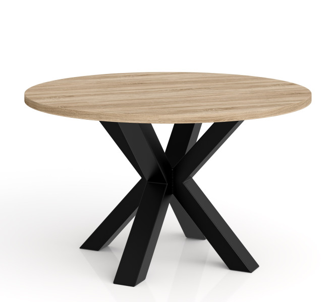 Stolik kawowy NEO okrągły 90 cm, metalowa podstawa-dąb sonoma 727200