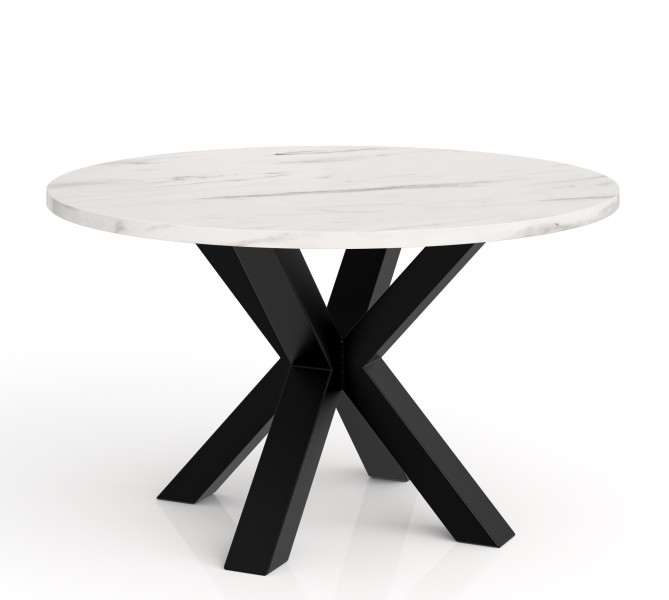 Stolik kawowy NEO okrągły 90 cm, metalowa podstawa- marmur jasny 727269