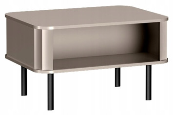 Stolik kawowy NOVADO 92x67 cm Clay Gray frezowane fronty czarne nogi 725477