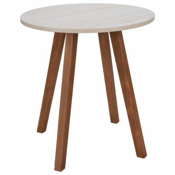 Stolik kawowy okrągły 40 cm, blat MDF imitacja marmuru drewniane nogi 43 cm 1005538