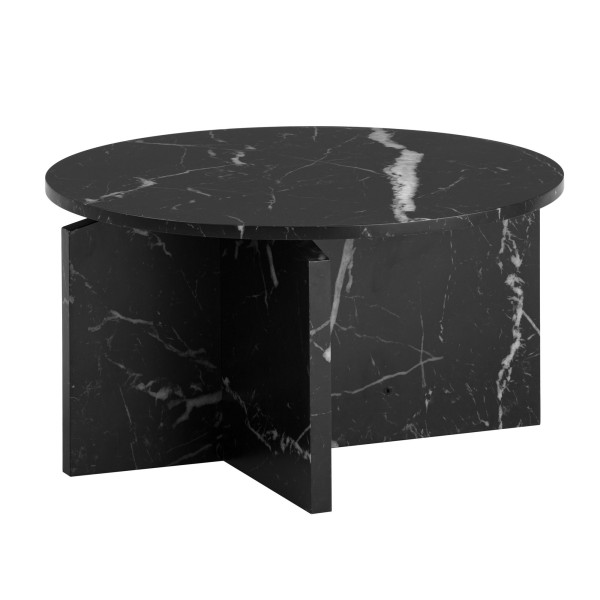 Stolik Kawowy Okrągły 60x60x33 cm Nowoczesny Niski MDF do Salonu 714128
