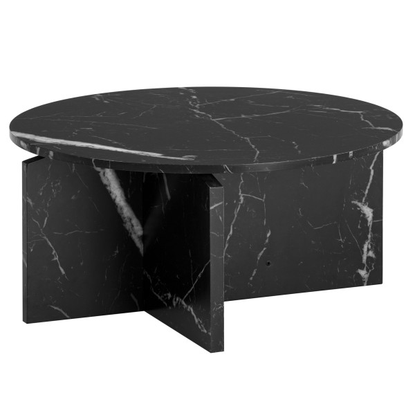 Stolik Kawowy Okrągły 70x70x33 cm Nowoczesny Niski MDF do Salonu 678685