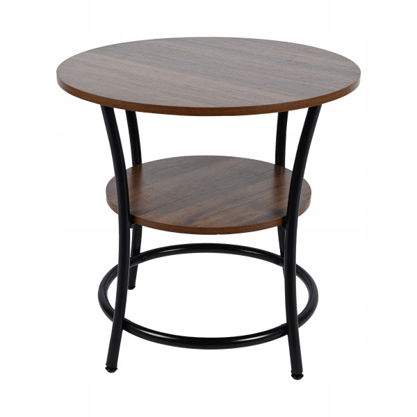 Stolik kawowy okrągły fi56cm rustykalny industrialny loft SK100-O orzech 759531