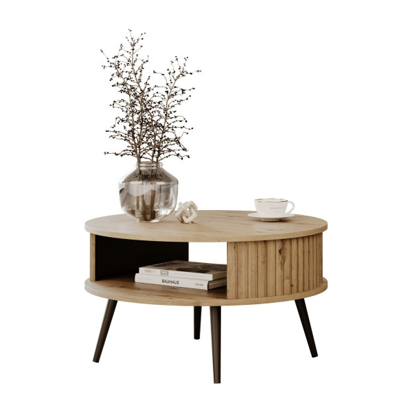 Stolik kawowy okrągły IVY, dąb artisan 872882