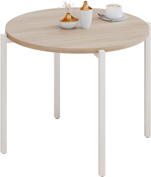 Stolik kawowy okrągły loft 55x55x46 cm metalowy biały 996263