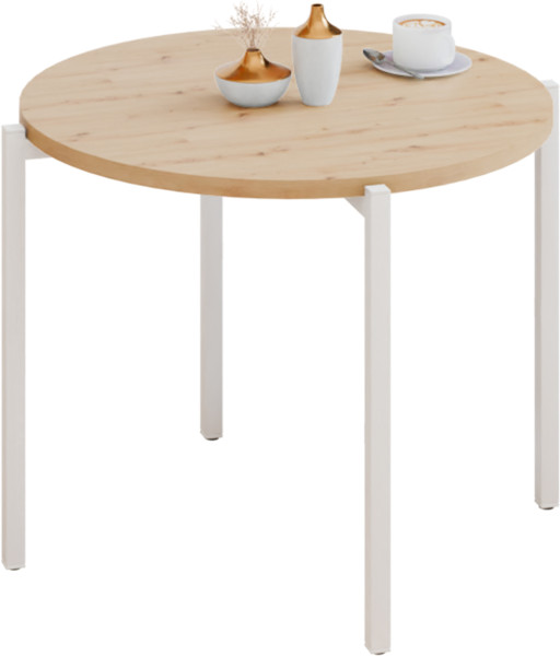 Stolik kawowy okrągły loft 55x55x46 cm metalowy biały 996271