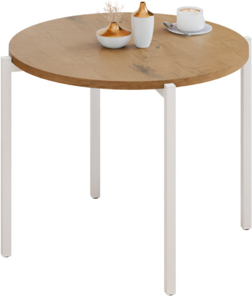 Stolik kawowy okrągły loft 55x55x46 cm metalowy biały 996283