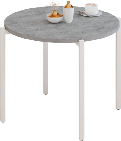 Stolik kawowy okrągły loft 55x55x46 cm metalowy biały 996294