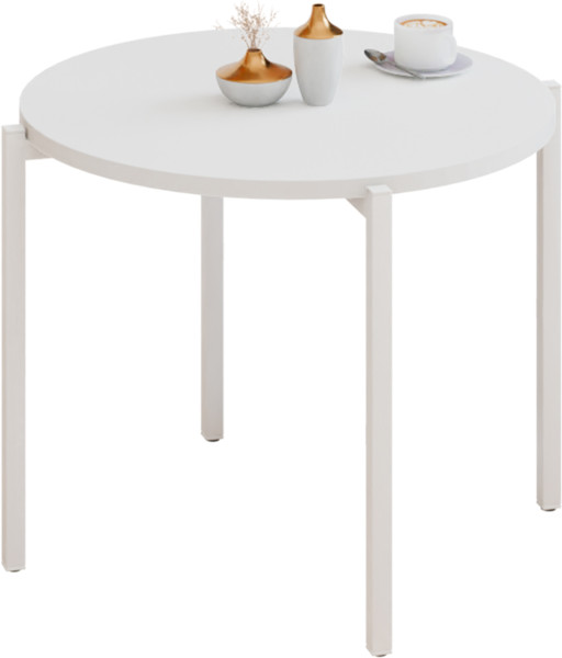 Stolik kawowy okrągły loft 55x55x46 cm metalowy biały 996255