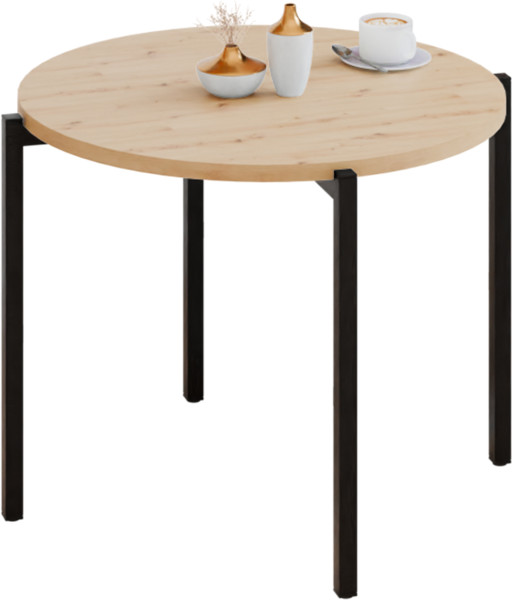Stolik kawowy okrągły loft 55x55x46 cm metalowy czarny 996267