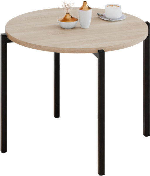 Stolik kawowy okrągły loft 55x55x46 cm metalowy czarny 996292