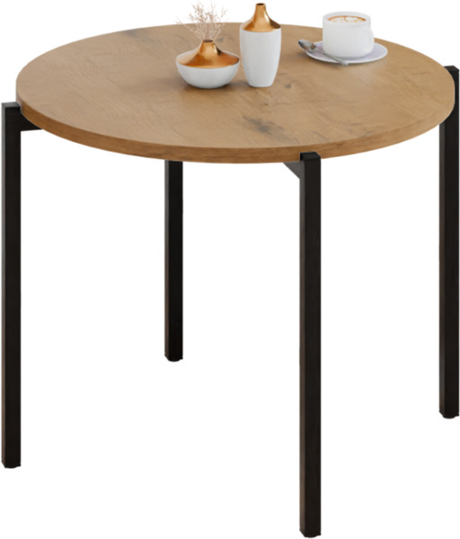 Stolik kawowy okrągły loft 55x55x46 cm metalowy czarny 996254