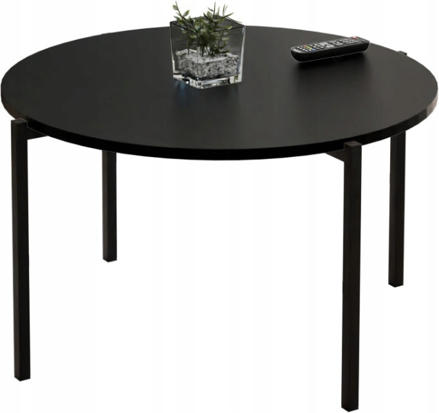 Stolik kawowy okrągły loft 75x75x46 cm metalowy czarny 993835