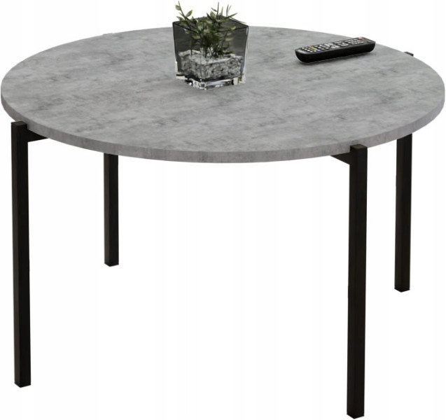 Stolik kawowy okrągły loft 75x75x46 cm metalowy czarny 993875
