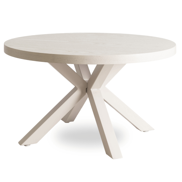 Stolik Kawowy Okrągły Mały Kaszmir Beż Skandynawski Nowoczesny Ława LINCOLN 656290