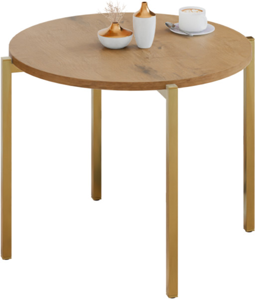 Stolik kawowy okrągły nowoczesny 55x55x46 cm metalowy złoty 996265