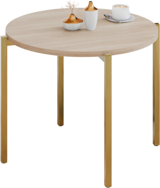 Stolik kawowy okrągły nowoczesny 55x55x46 cm metalowy złoty 996252
