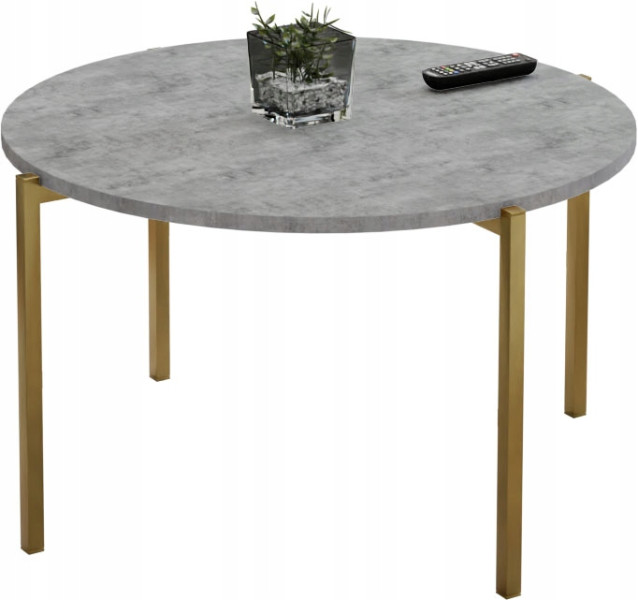 Stolik kawowy okrągły nowoczesny 75x75x46 cm metalowy złoty 993804