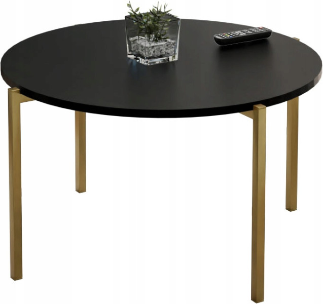 Stolik kawowy okrągły nowoczesny 75x75x46 cm metalowy złoty 993810