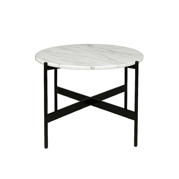 Stolik Kawowy Okrągły z Marmurem Carrara SOLE S - 12 86988