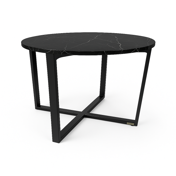 Stolik Kawowy Okrągły z Marmurem Nero Marquina MENTO - 11 86869