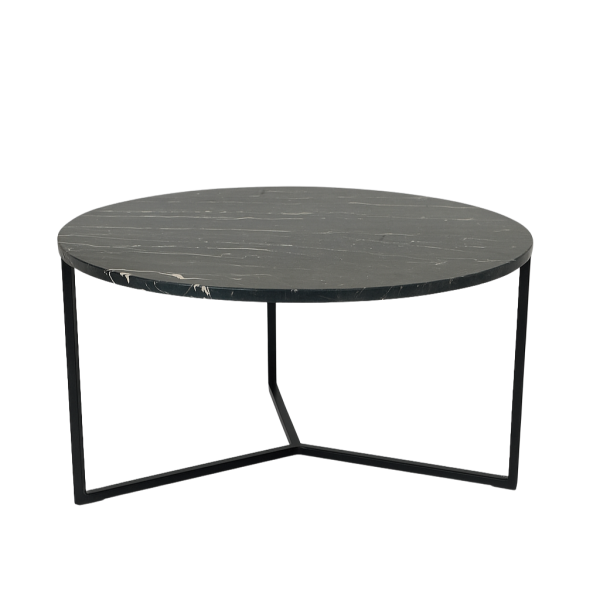 Stolik Kawowy Okrągły z Marmurem Nero Marquina PPIEDI - 11 86738