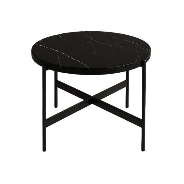 Stolik Kawowy Okrągły z Marmurem Nero Marquina SOLE S - 11 86996