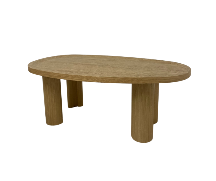 Stolik kawowy OVALI modernistyczny i solidny Dąb Naturalny 679484