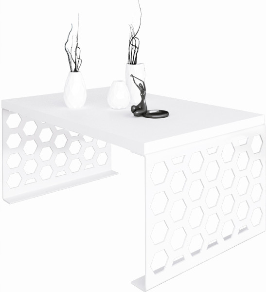 Stolik kawowy Plaster Miodu Nowoczesna Ława Loft Metal Biały+Biały Mat 917154