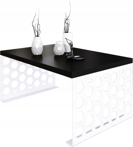 Stolik kawowy Plaster Miodu Nowoczesna Ława Loft Metal Biały+MiniPearl 917156