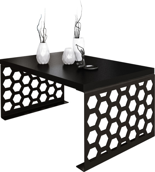 Stolik kawowy Plaster Miodu Nowoczesna Ława Loft Metal Czarny+MiniPearl 917109