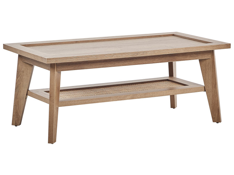 Stolik kawowy rattanowa plecionka jasne drewno 280152