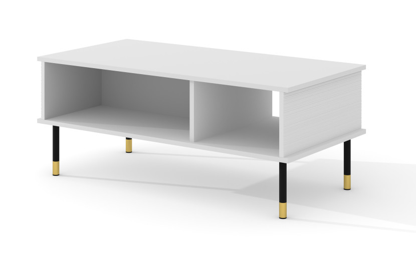 Stolik kawowy SHERWOOD 110x55 cm frezowany biały mat 240666