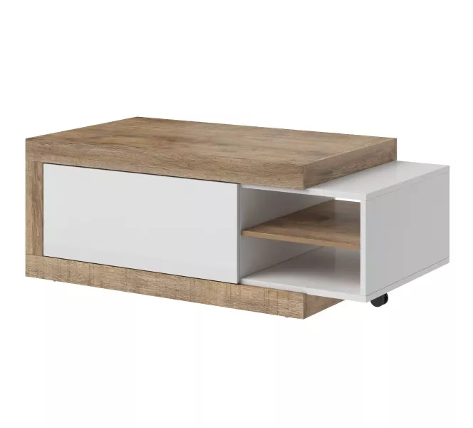 Stolik kawowy SINTRA 60x120(153) dąb samdal/biały połysk roz 664582