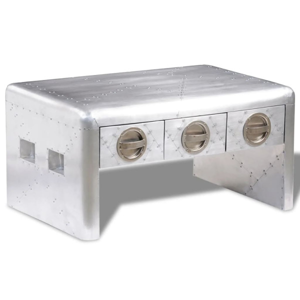Stolik kawowy Srebrny Aluminium vidaXL 1071738