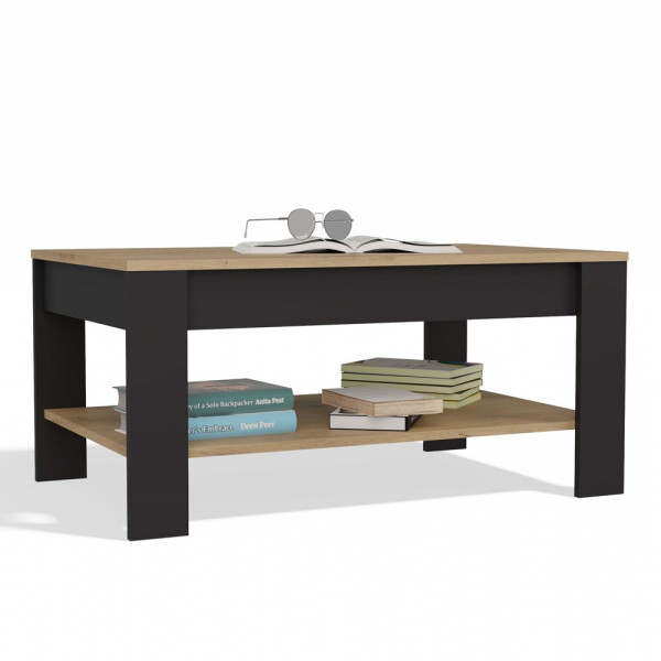 Stolik Kawowy Topeshop OHIO dąb artisan czarny 93x58x43,5 Cm 753147