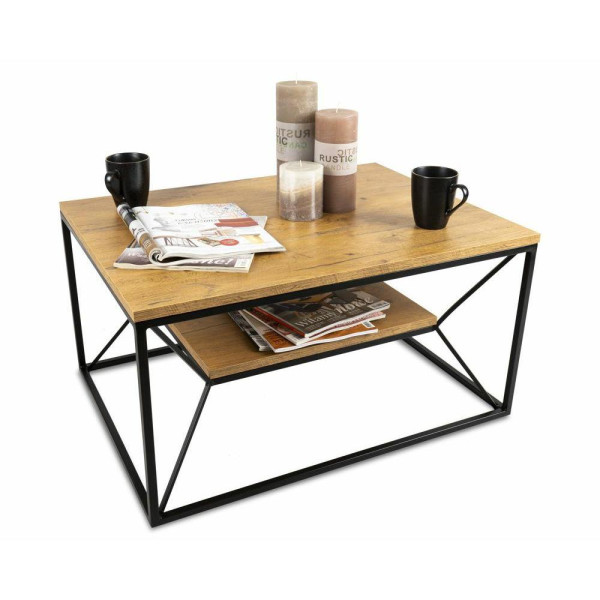 Stolik kawowy z półką 80x60 cm BasicLoft 86947