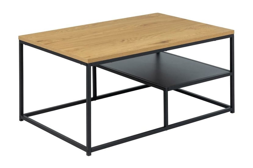 Stolik kawowy z półką Tonis 90x60 dąb z czarnym 596027