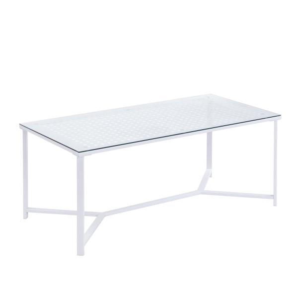 Stolik kawowy ze szkła i metalu, 100 cm, prostokątny stolik do salonu 819602