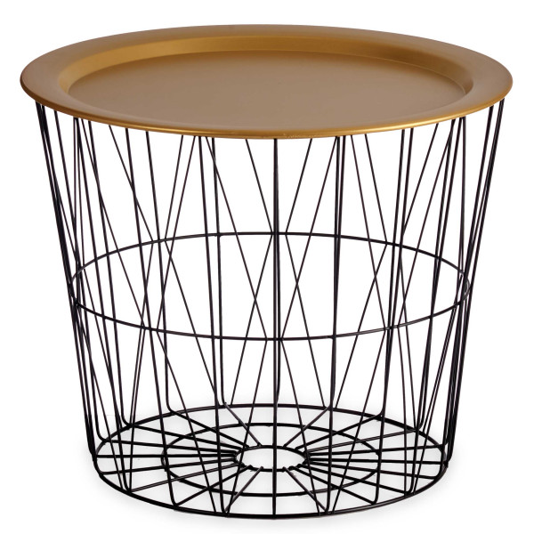 Stolik kosz LUVO złoty blat, Ø 52 cm 438855