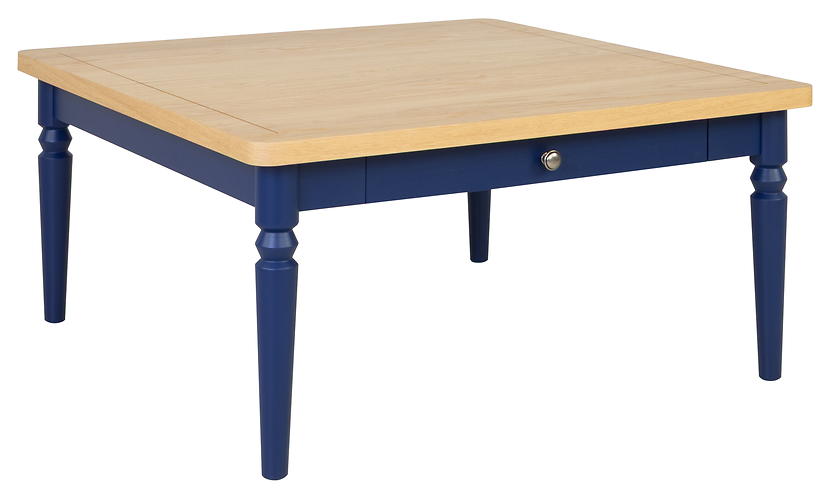 Stolik kwadratowy Dunlem 90 cm drewno naturalne/cobalt 1057329