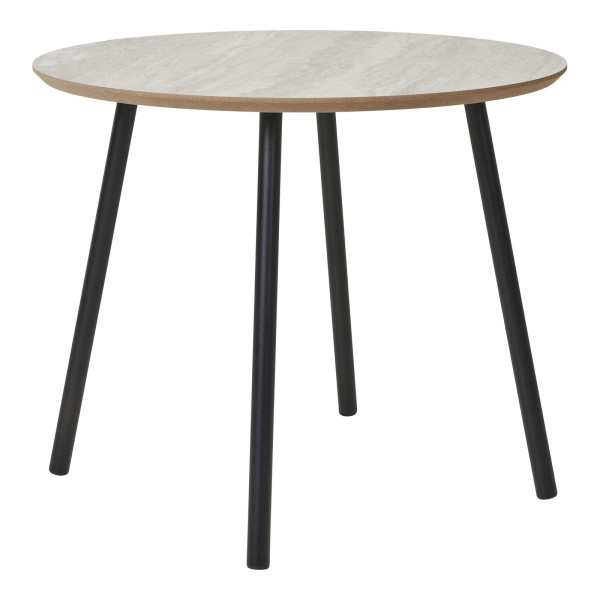 STOLIK KWOWY Aalst 55x45 cm okleina trawertyn metalowe nogi 661354